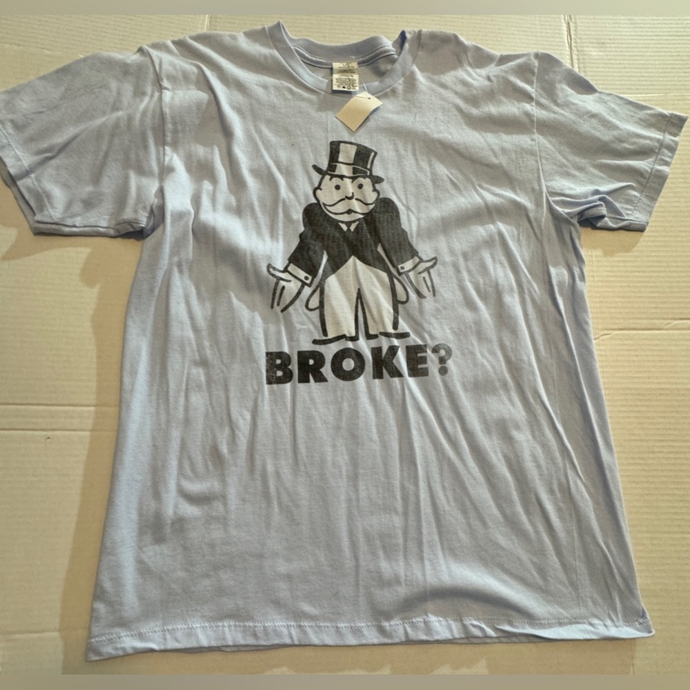 NWTO Mr Monopoly “Broke?” Tee L